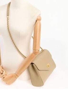 Neutral Taupe Crossbody Bag with Chain Strap
